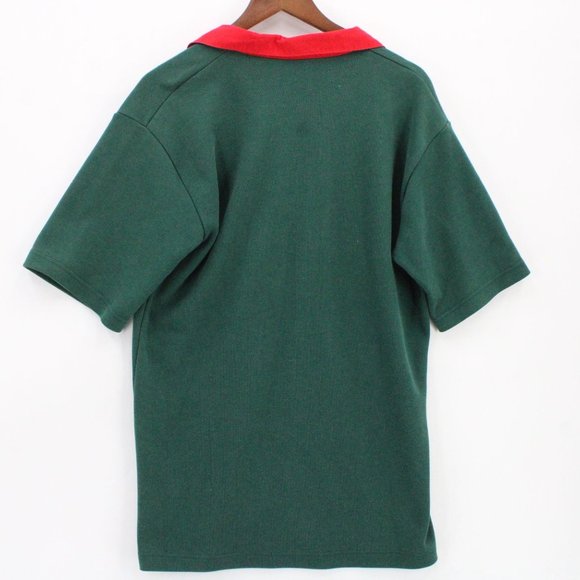 Vintage Unitex Polo Shirt Mens Green Logo Embroidered Fiji Military Forces XL - Picture 7 of 9